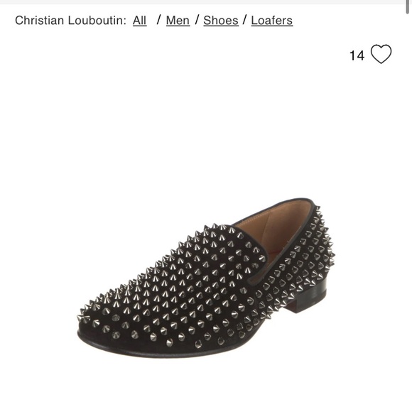Christian Louboutin Black Spiked Loafers in well loved condition 38.5 - Picture 4 of 16